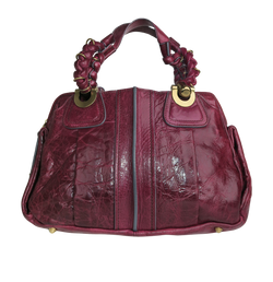 Chloé Heloise Shoulder Bag, Glazed Calfskin, Purple, 020855, 3*
